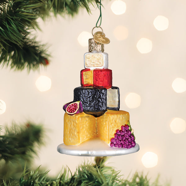 Old World Christmas Cheese Tower Ornament - hand-blown glass Christmas tree ornament