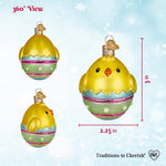 Old World Christmas Chick In Easter Egg Ornament - hand-blown glass Christmas tree ornament (view 6)