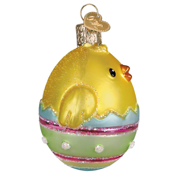 Old World Christmas Chick In Easter Egg Ornament - hand-blown glass Christmas tree ornament (view 4)