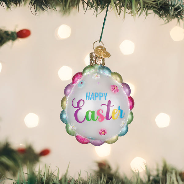 Old World Christmas Scalloped Easter Egg Ornament - hand-blown glass Christmas tree ornament