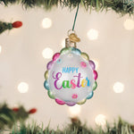 Old World Christmas Scalloped Easter Egg Ornament - hand-blown glass Christmas tree ornament