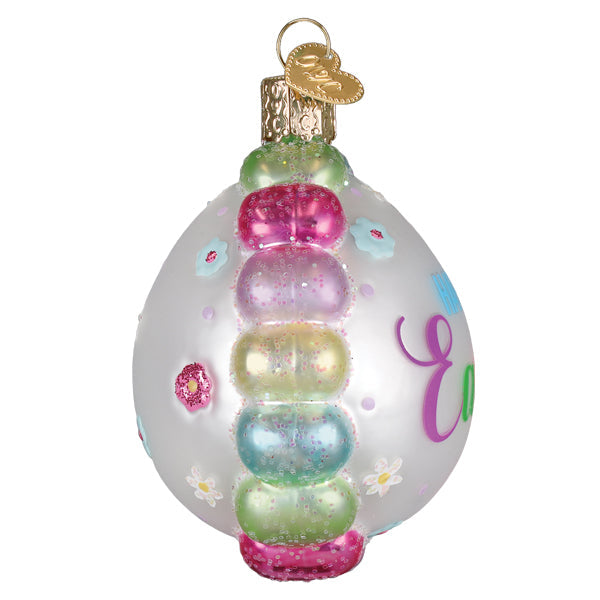 Old World Christmas Scalloped Easter Egg Ornament - hand-blown glass Christmas tree ornament (view 4)