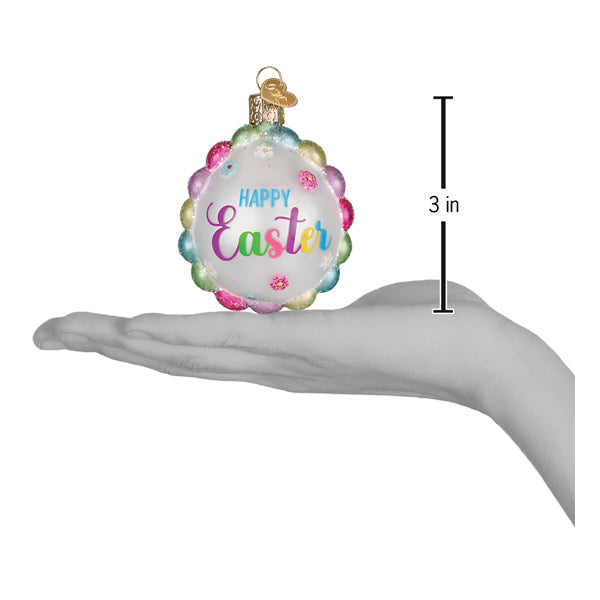 Old World Christmas Scalloped Easter Egg Ornament - hand-blown glass Christmas tree ornament (view 5)