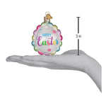 Old World Christmas Scalloped Easter Egg Ornament - hand-blown glass Christmas tree ornament (view 5)