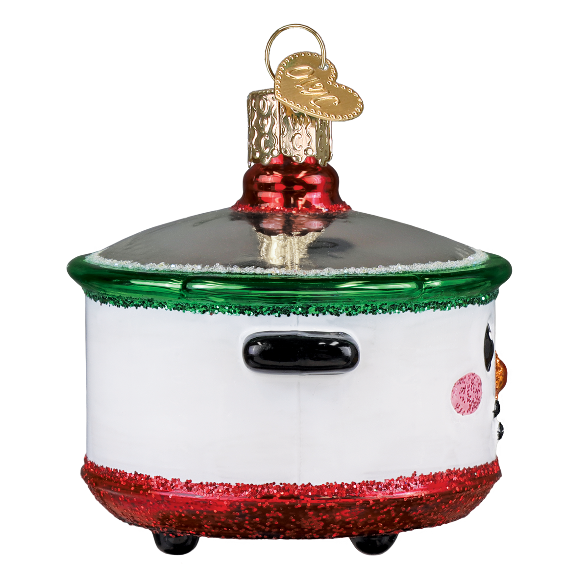 Old World Christmas Snowman Slow Cooker Ornament - hand-blown glass Christmas tree ornament (view 4)