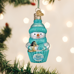 Old World Christmas Snow Baby Cupcake Boy Ornament - hand-blown glass Christmas tree ornament