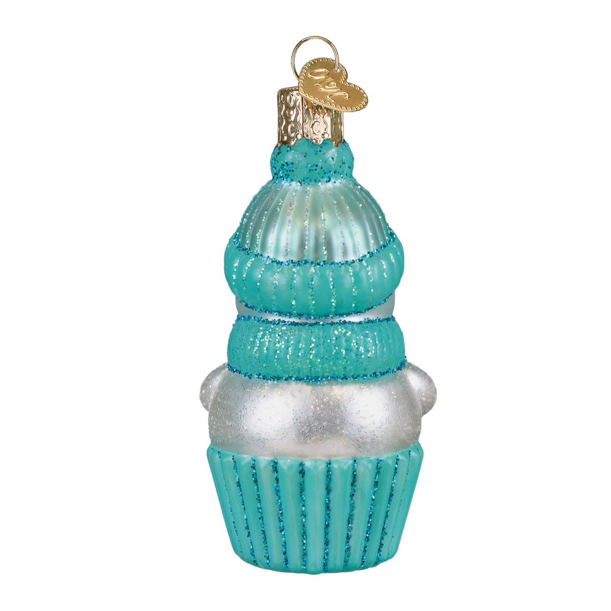 Old World Christmas Snow Baby Cupcake Boy Ornament - hand-blown glass Christmas tree ornament (view 3)
