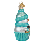 Old World Christmas Snow Baby Cupcake Boy Ornament - hand-blown glass Christmas tree ornament (view 4)