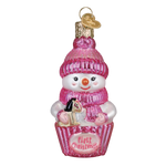 Old World Christmas Snow Baby Cupcake Girl Ornament - hand-blown glass Christmas tree ornament (view 2)
