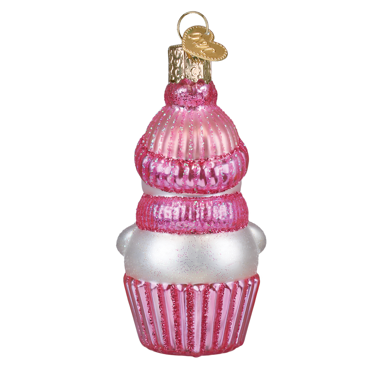 Old World Christmas Snow Baby Cupcake Girl Ornament - hand-blown glass Christmas tree ornament (view 3)
