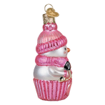 Old World Christmas Snow Baby Cupcake Girl Ornament - hand-blown glass Christmas tree ornament (view 4)