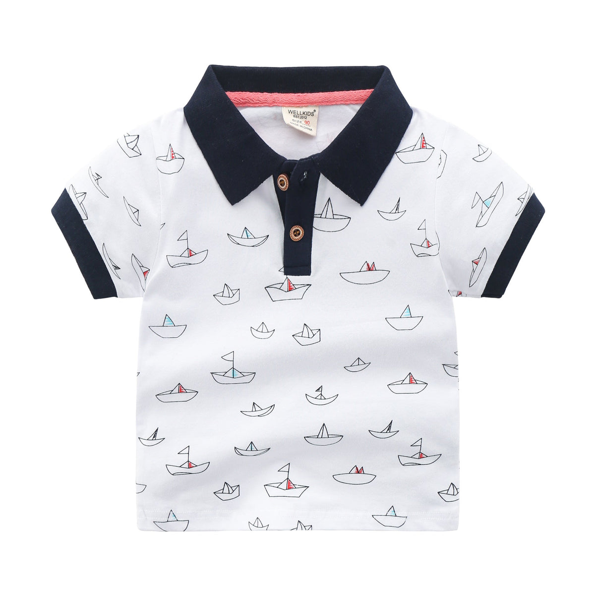 Children's Short-sleeved Polo Shirt Lapel T-shirt - Cindi Book