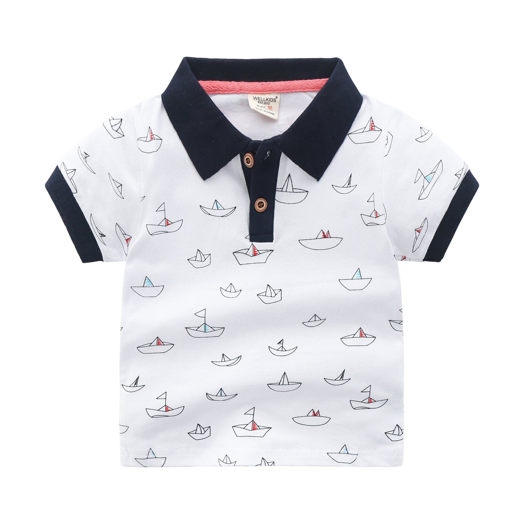 Children's Short-sleeved Polo Shirt Lapel T-shirt - Cindi Book