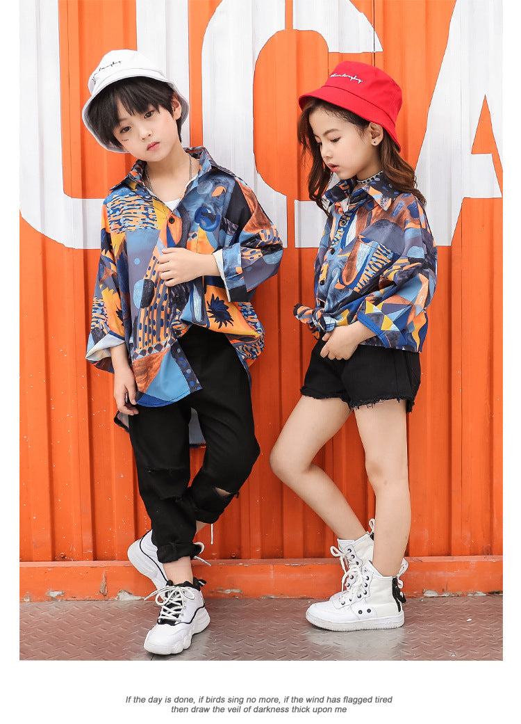 Children Loose Floral Shirt For Dance Clothes - Cindi Book