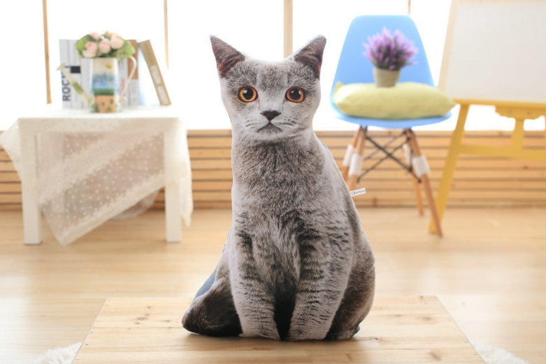 Simulation cat pillow cute cat doll plush toy stereo pet doll - Cindi Book