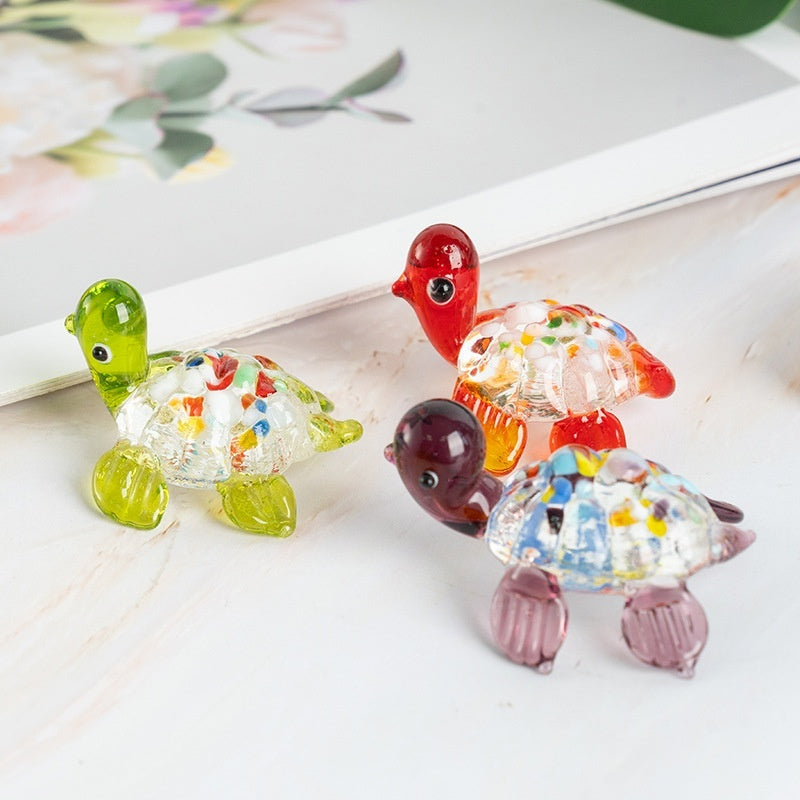 Handmade Glass Craft Little Turtle Ornament - Cindi Book