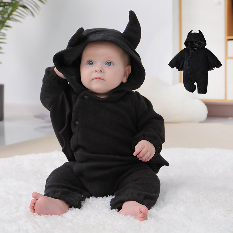 Baby Onesies Baby Halloween Bat Hooded Onesies Little Devil Shaped Onesies - Cindi Book