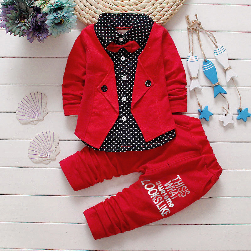 Children's Children's Suit Bow tie Sweater Small Trousers - Cindi Book