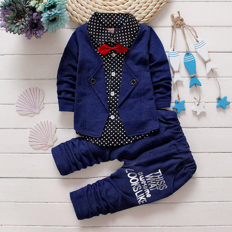 Children's Children's Suit Bow tie Sweater Small Trousers - Cindi Book