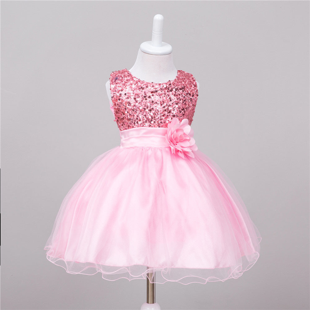 Baby Sequin Dress Flower Girl Wedding Princess Dress - Cindi Book