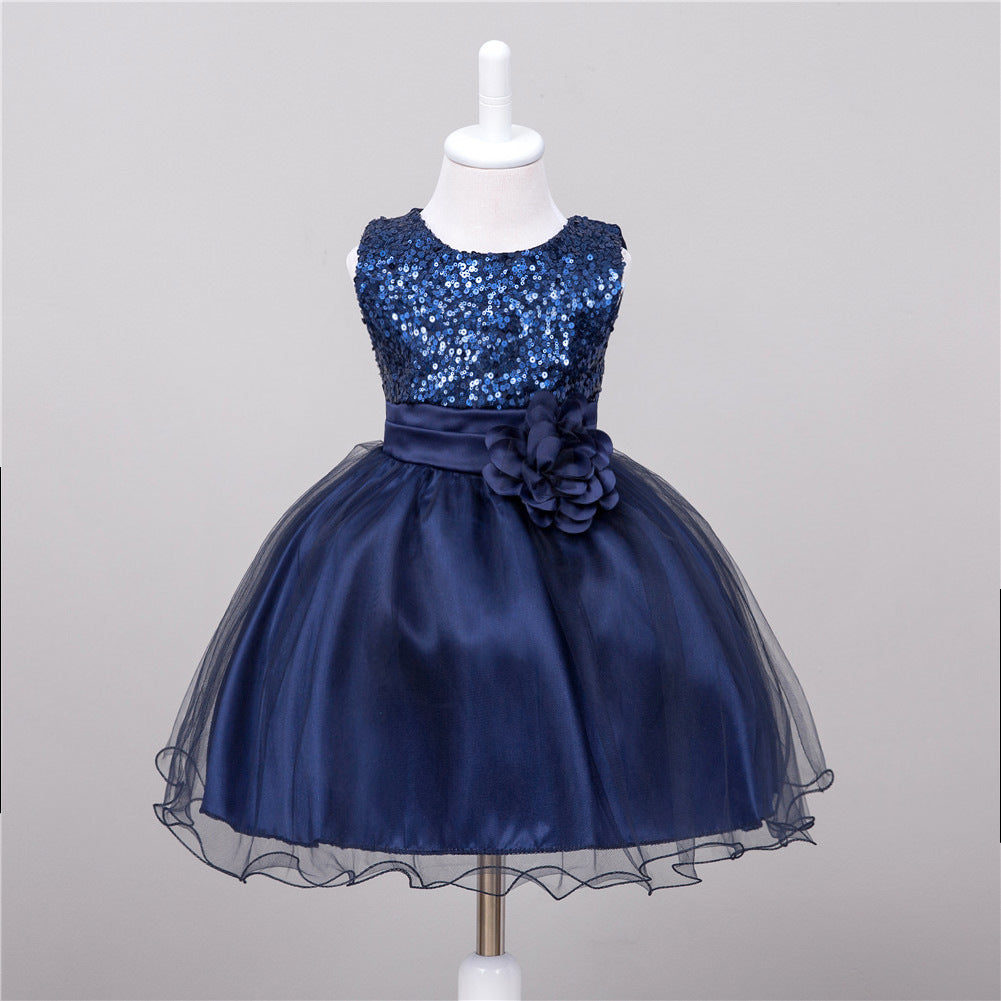 Baby Sequin Dress Flower Girl Wedding Princess Dress - Cindi Book