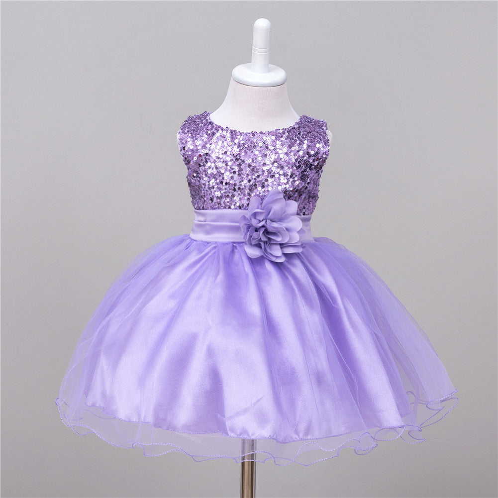 Baby Sequin Dress Flower Girl Wedding Princess Dress - Cindi Book