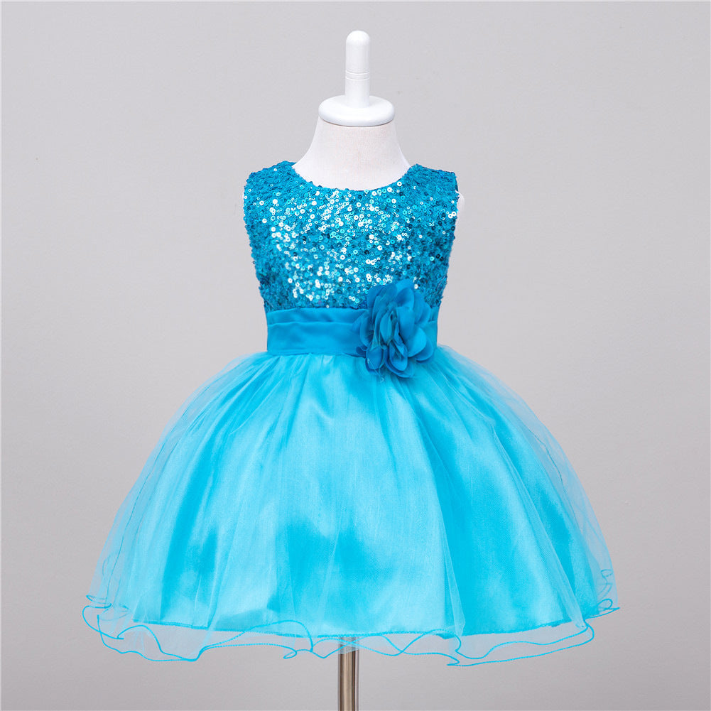 Baby Sequin Dress Flower Girl Wedding Princess Dress - Cindi Book