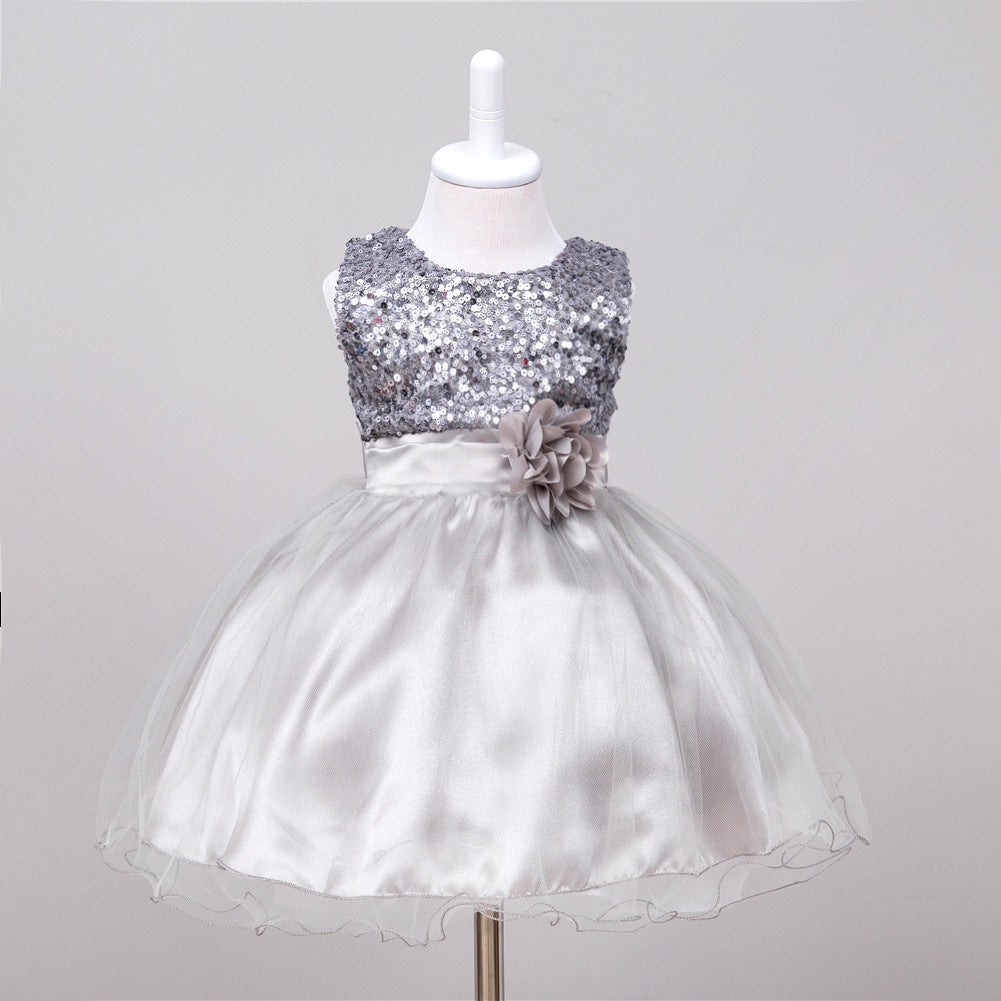 Baby Sequin Dress Flower Girl Wedding Princess Dress - Cindi Book