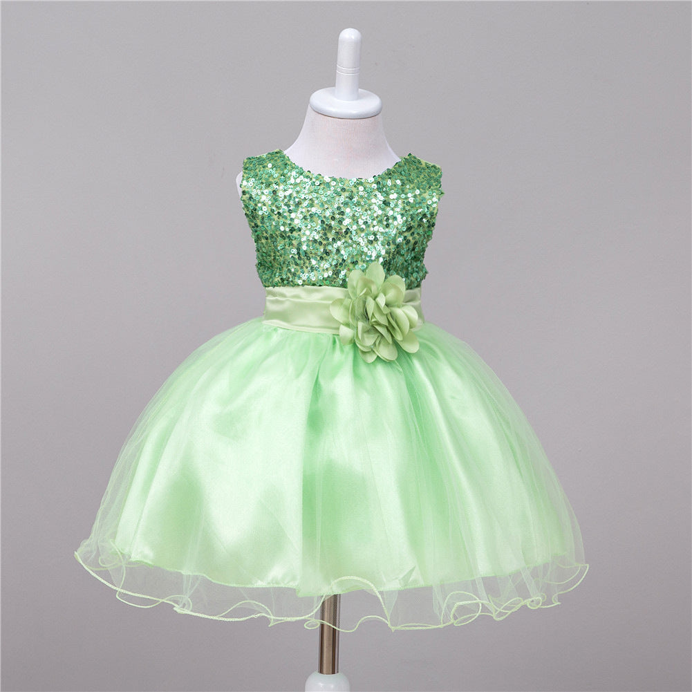 Baby Sequin Dress Flower Girl Wedding Princess Dress - Cindi Book