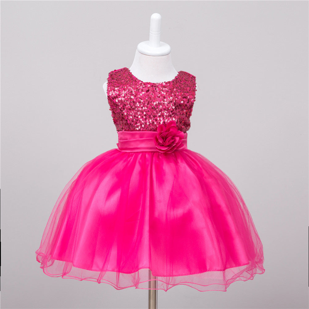 Baby Sequin Dress Flower Girl Wedding Princess Dress - Cindi Book