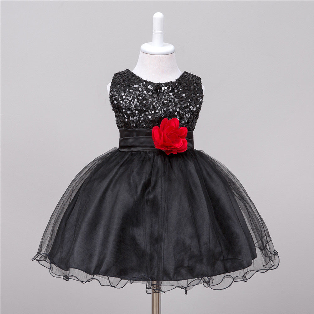 Baby Sequin Dress Flower Girl Wedding Princess Dress - Cindi Book