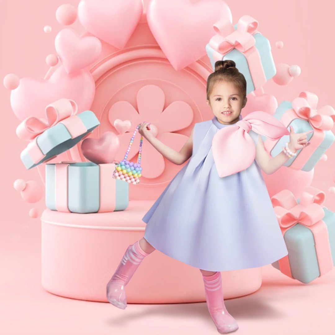 Girls' Tank Top Dress Fashion Light Luxury Bow - Cindi Book