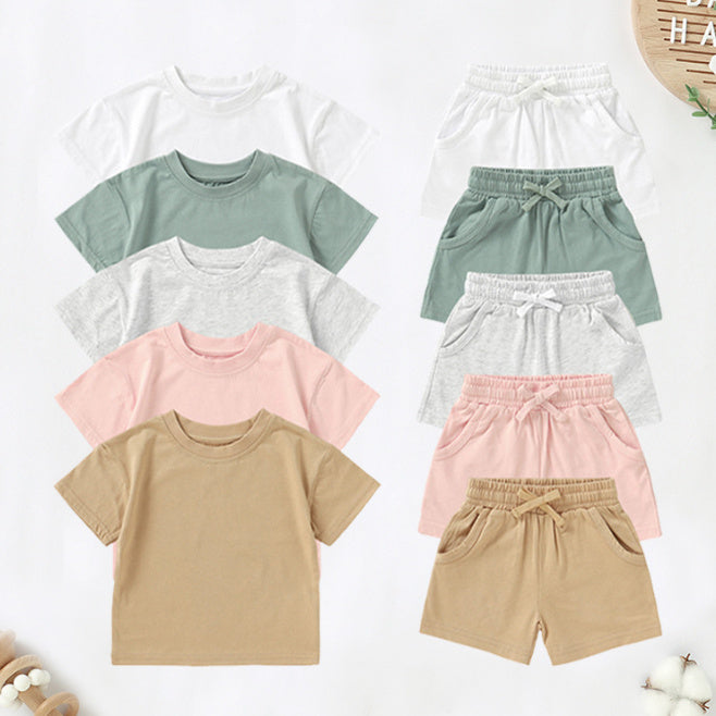 Children's Short Sleeve Baby Organic Cotton Shorts Set