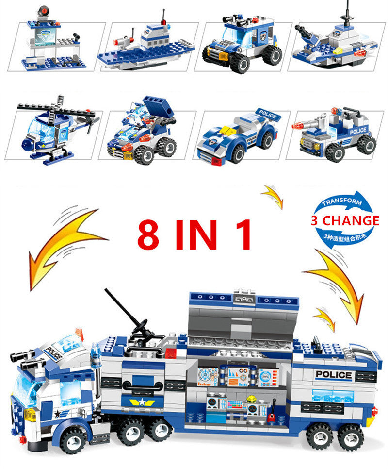 762Pcs Robot Car City Police Building Blocks Set - Cindi Book
