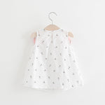 Solid color bow bow floral print halter skirt - Cindi Book