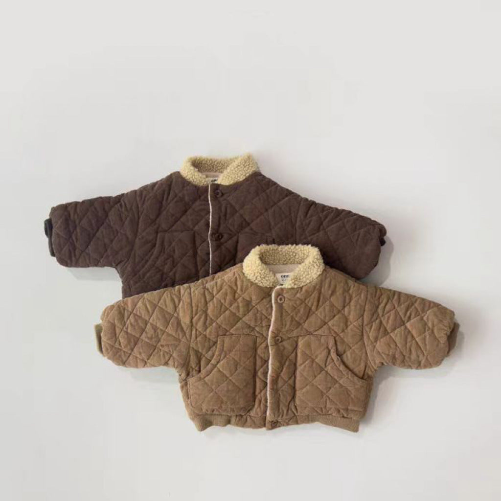 Retro Diamond Thick Warm Quilted Jacket - Cindi Book