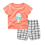 Cartoon Clothing Baby Boy Summer Clothes T-shirt Baby Girl Casual Clothing Sets - Cindi Book