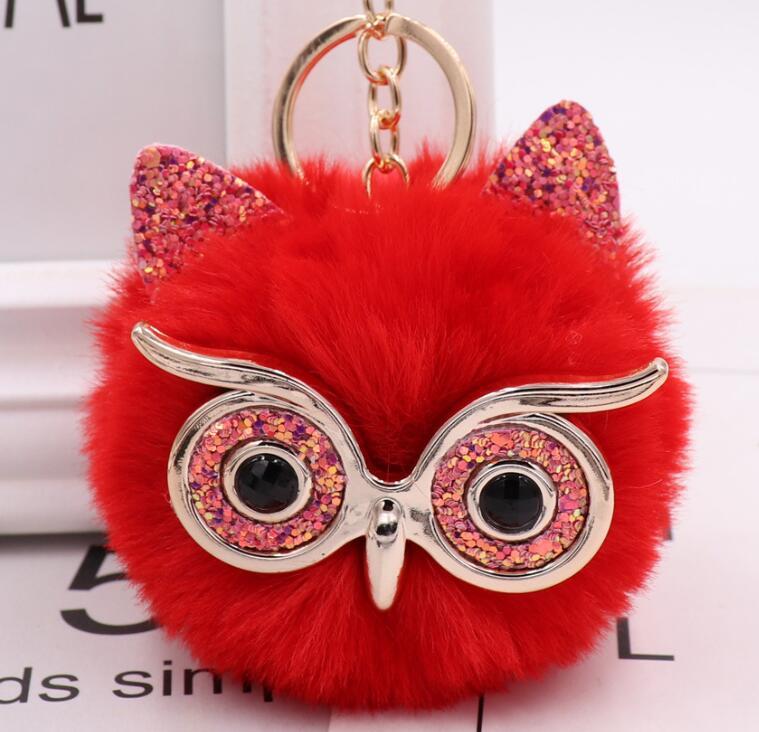 Lovely Owl Plush Doll Kids Favors Fur Ball Key Chain - Cindi Book