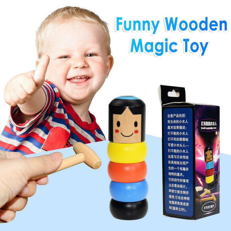 Immortal Daruma Unbreakable Wooden Man Magic Toy Magic Tricks Close Up Stage Magic Props Comedy Mentalism Toy Accessory - Cindi Book