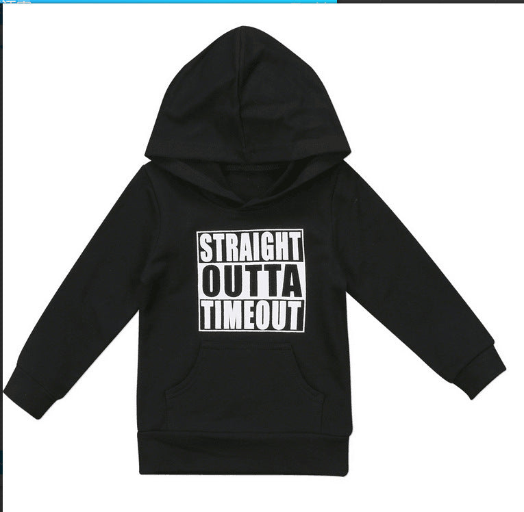 Children's hooded sweater letter top - Cindi Book