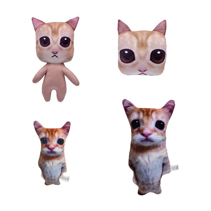 Simulation Internet Celebrity Paper Cat Plush Puppet and Doll