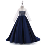 Mesh Long Sleeve Trailing Girls' Dress - Cindi Book