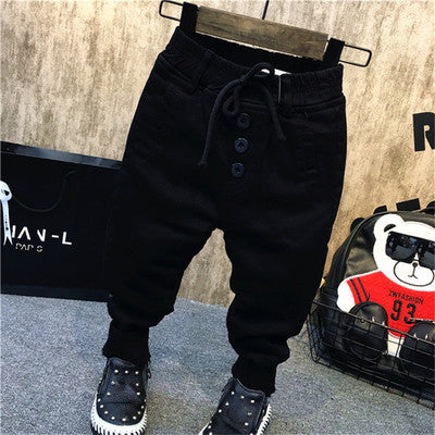 Boy's personality thickening plus velvet jeans children's jeans - Cindi Book