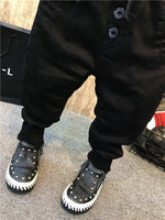 Boy's personality thickening plus velvet jeans children's jeans - Cindi Book