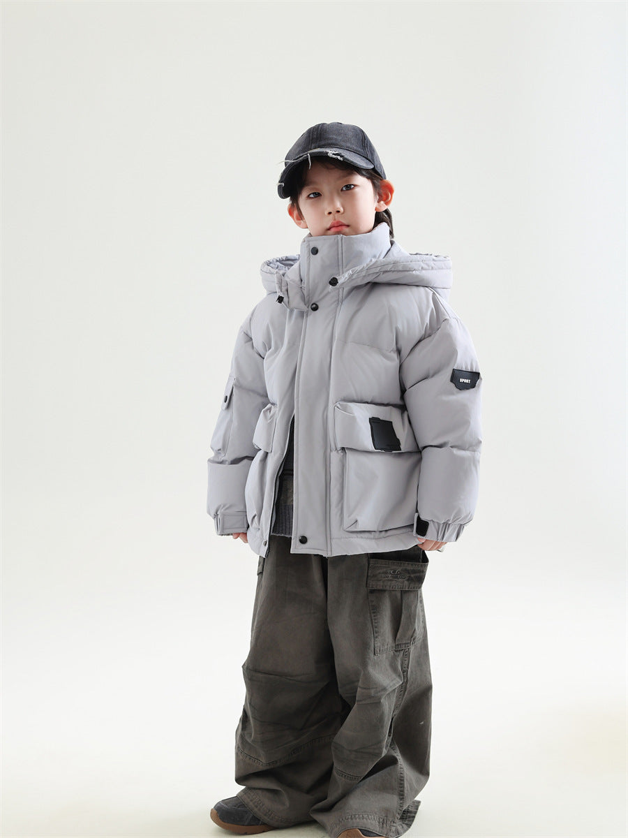 Children's White Duck Down Warm Coat Winter Boys' New - Cindi Book