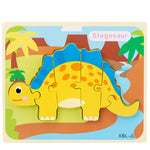 Baby Wooden Cartoon Dinosaur 3D Puzzle Jigsaw for Kids Montessori Early Learning Educational Puzzle Toys - Cindi Book