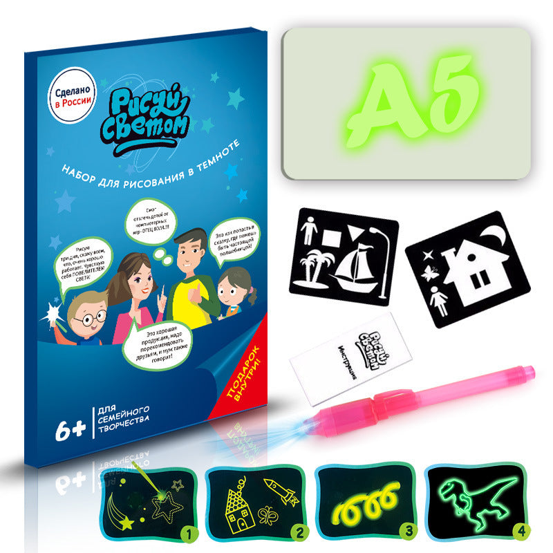 Educational Toy Drawing Pad 3D Magic 8 Light Effects Puzzle Board Sketchpad - Cindi Book
