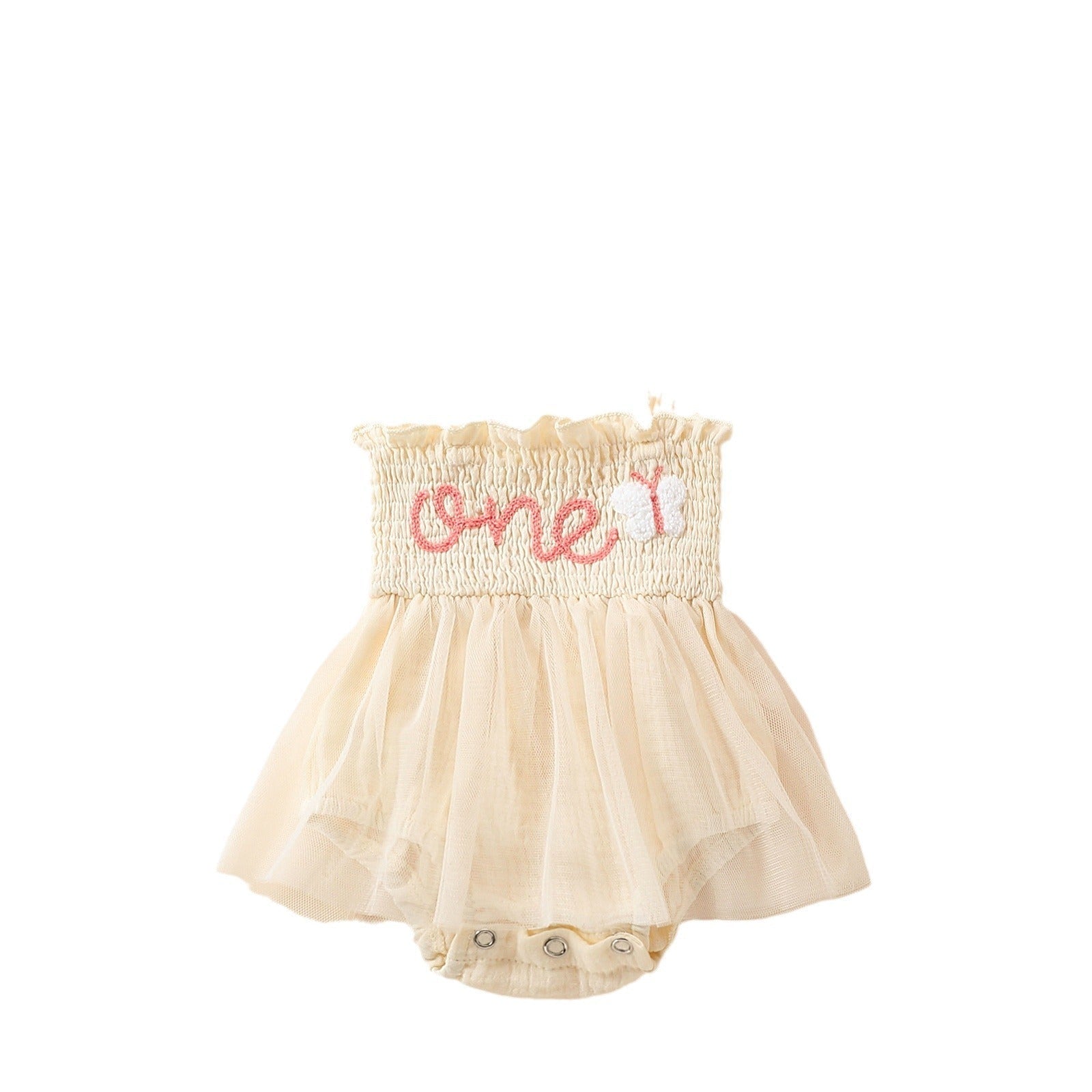 Towel Embroidery Mesh Slip Dress Bowknot Headband Two-piece Set - Cindi Book