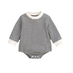 Baby Boys And Girls Long Sleeve Multi-color Stripe Pattern Triangle Jumpsuit - Cindi Book