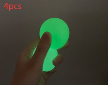 Luminous Sticky Ball Toys Sticky Wall Home Party Games Glow In The Dark Novelty Toys Decompression Squeeze Toy - Cindi Book